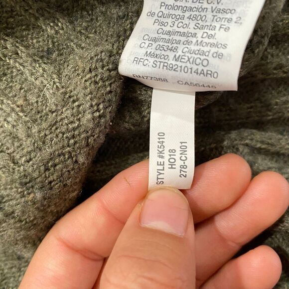 Madewell Mock Neck Sweater XS | Olive Green Ribbed Hem Cozy Knit Pullover - Picture 7 of 8